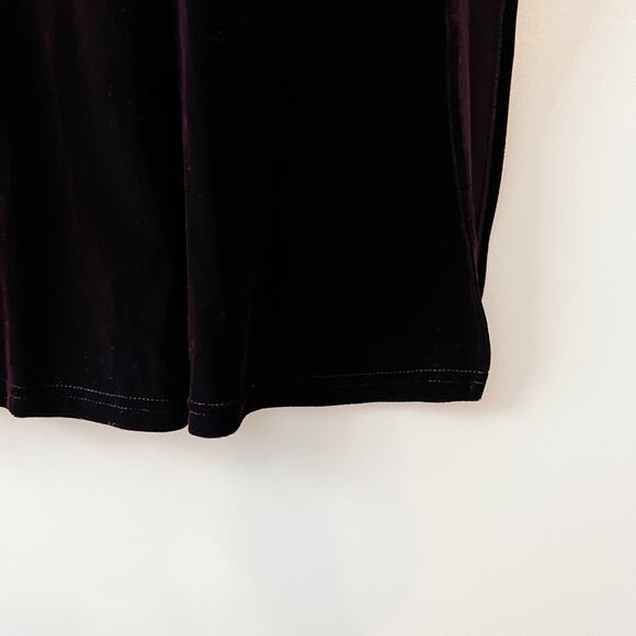 90s Vintage Cassini Purple Stretch Velvet Maxi Dress Size Medium - Picture 5 of 6